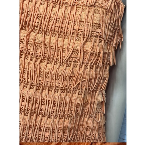Anthropologie Strapless Fringe Dress in Orange - Picture 6 of 13